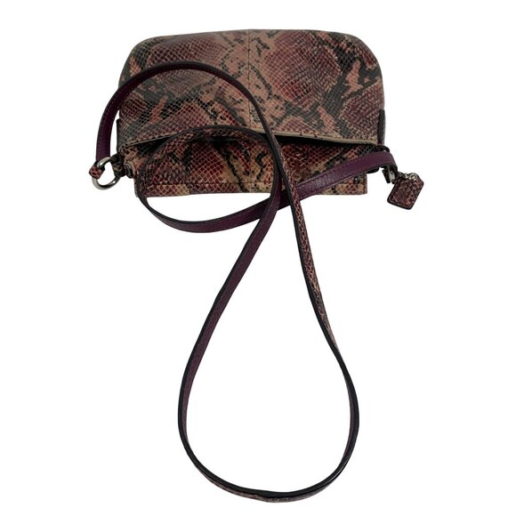 COACH Soho Purple/Pink Python Snakeskin Leather Mini Flap Crossbody F45648 - Picture 14 of 16